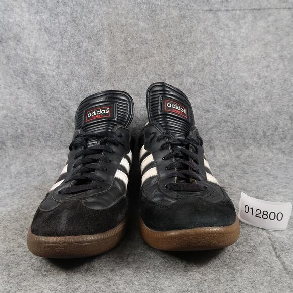 Adidas Shoes Mens 9.5 Samba Sneaker Leather Lifestyle Black White Casual Trainer - Picture 2 of 16